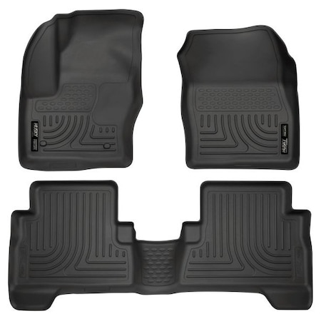 Husky Liners 13-C ESCAPE WEATHERBEATER FRONT & 2ND SEAT FLOOR LINER BLACK 99741